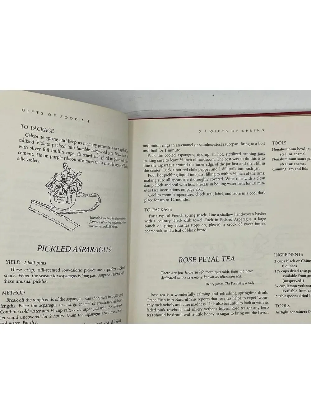 Vintage Cookbook: The Gift of Food by Susan Costner, 1984 Hardcover